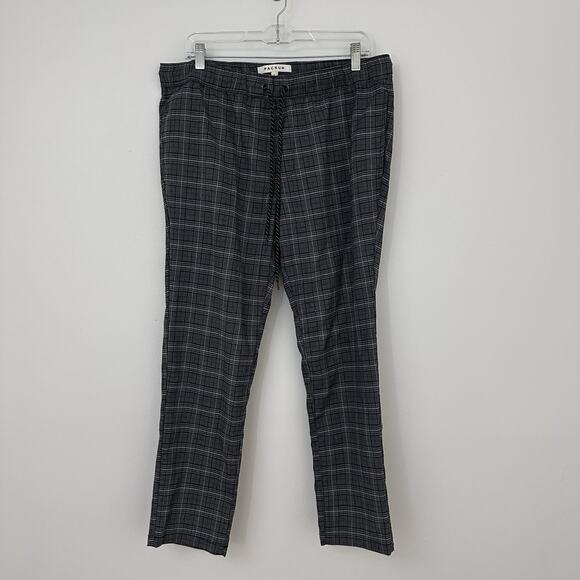 PacSun Other - Pacsun Mens L Black Gray Plaid Casual Pull On Elastic Waist Ankle Pants